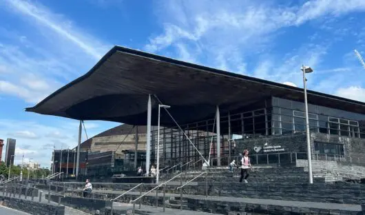 The Senedd / Welsh Parliament building in Cardiff